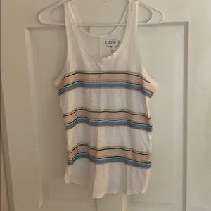 Loft white tank with embroidery size medium